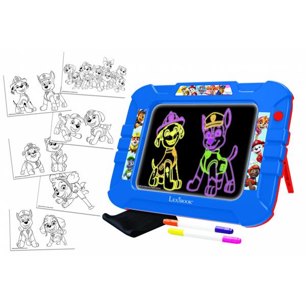 PAT 'PATROUILLE Ardesia per disegnare neon con pennarelli e modelli colorati - LEXIBOOK - Disponibile in 3-4 giorni lavorativi