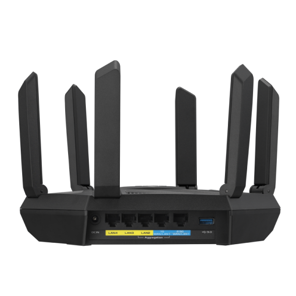 ASUS RT-AXE7800, Wi-Fi 6E (802.11ax), Tri-band (2,4 GHz/5 GHz/6 GHz), Collegamento ethernet LAN, Nero, Router da tavolo - Disponibile in 3-4 giorni lavorativi