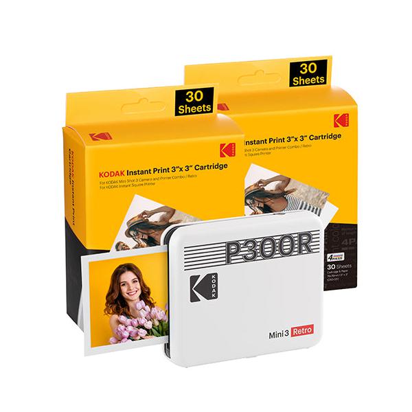 Kodak Mini 3 Retro P300R Stampante Fotografica BT +60 Fogli Yellow - Disponibile in 2-3 giorni lavorativi