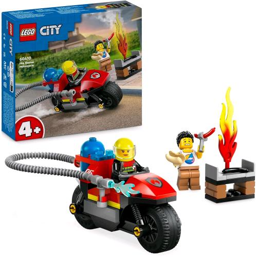 LEGO CITY MOTOCICLETTA DEI POMPIERI DA SOCCORSO CON 2 MINIFIGURE ESTINTORE - Disponibile in 3-4 giorni lavorativi