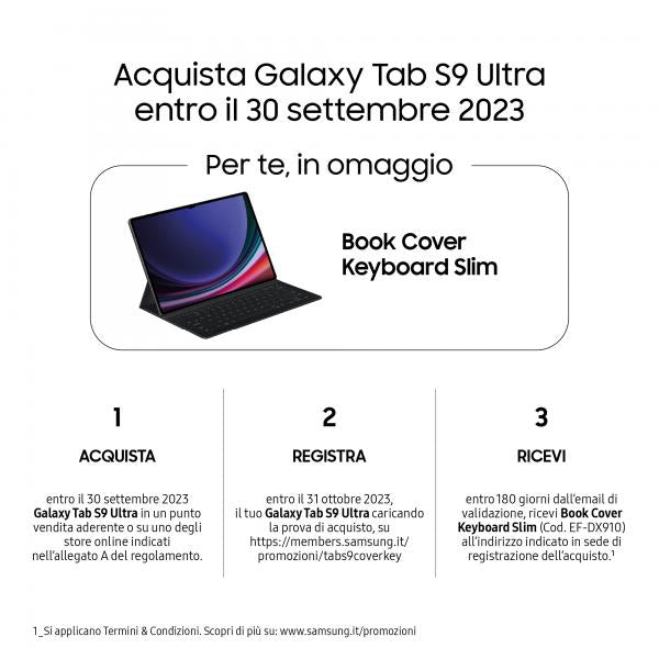 Tablet Nuovo TABLET SAMSUNG X910 GALAXY TAB S9 ULTRA 14.6" AMOLED 2X WQXGA+ OCTA CORE 256GB RAM 12GB WI-FI ITALIA GRAPHITE - Disponibile in 3-4 giorni lavorativi