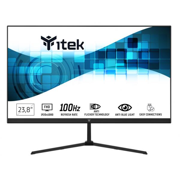 ITEK Monitor GWF 23.8" (24") Full HD, VA, 100Hz, 16:9, 5ms, HDMI, VGA, Speaker, LBL, Slim, Frameless - Disponibile in 2-4 giorni lavorativi