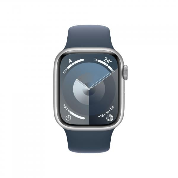 Apple Watch Serie 9 41mm Aluminium Silver Sport Band Storm Blue M/L MR913QL/A - Disponibile in 2-3 giorni lavorativi Apple