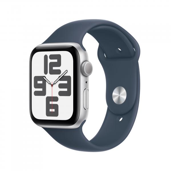 Apple Watch SE 2023 44mm Aluminium Silver Sport Band Storm Blue S/M EU MREC3QL/A - Disponibile in 2-3 giorni lavorativi