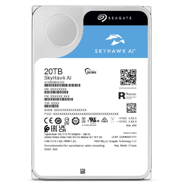Seagate SkyHawk AI 3.5" 16 TB Serial ATA III - Disponibile in 6-7 giorni lavorativi