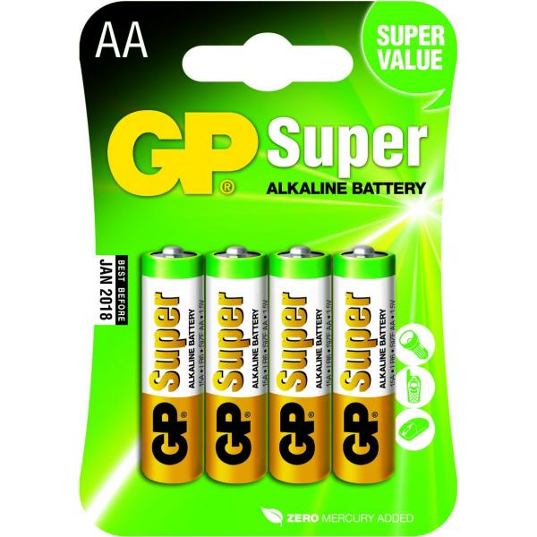 Pile Alkaline GP AA Super (blister 4pz) - Disponibile in 2/3 giorni lavorativi