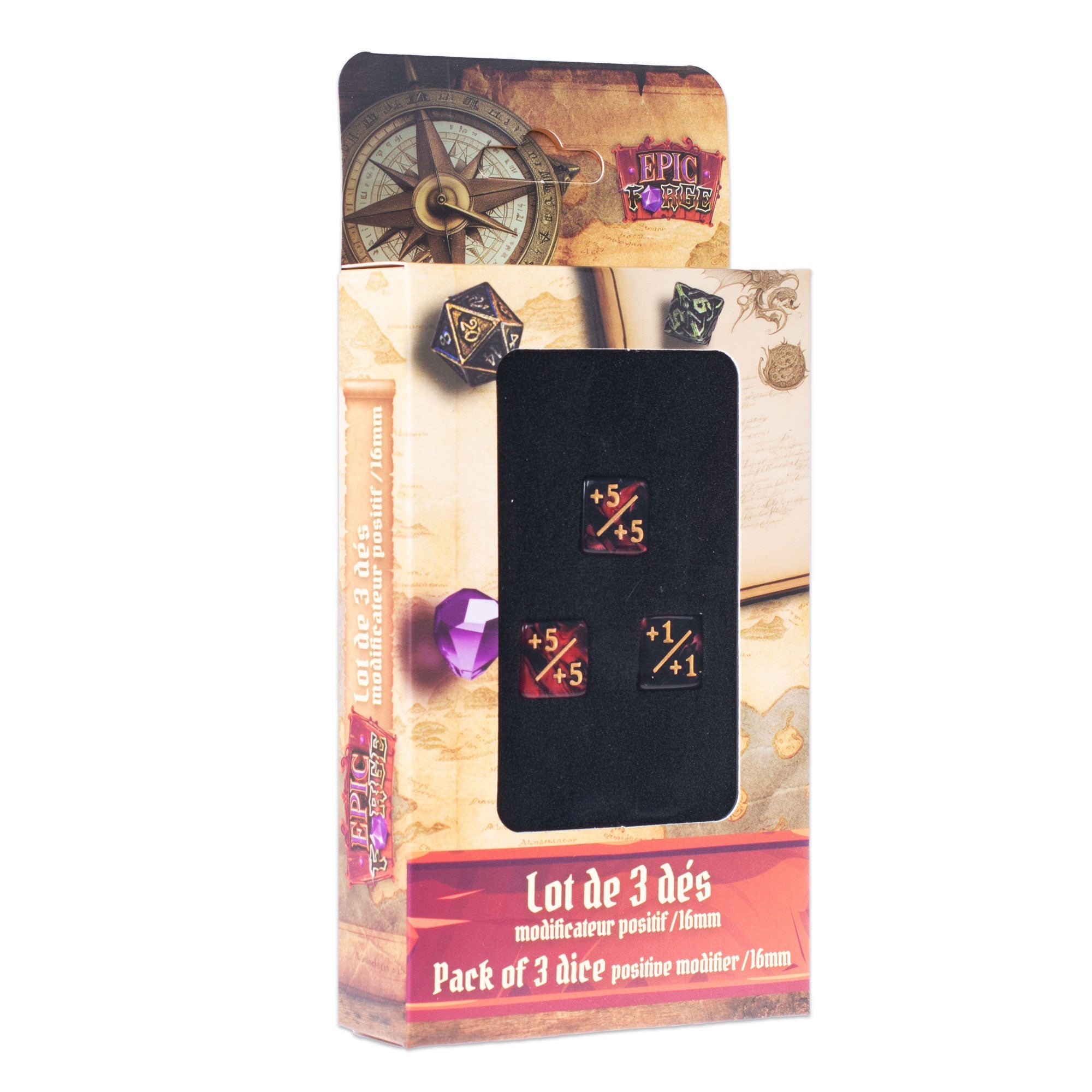 EPIC FORGE 3 Dices pack Counter Dice + (red + black) - Disponibile in 2/3 giorni lavorativi Trade Invaders