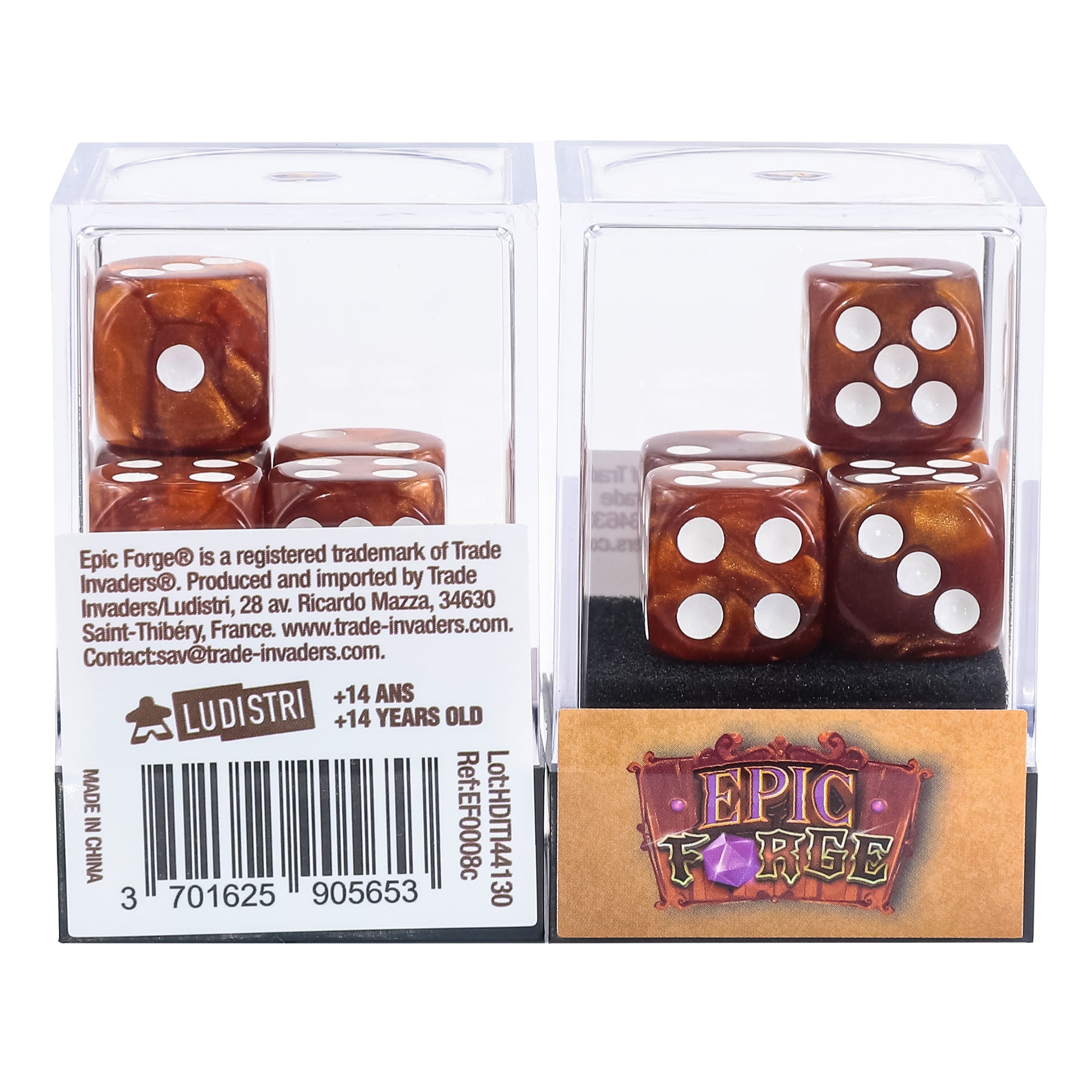 EPIC FORGE Pack of 5 dices- Brown Pearl - Disponibile in 2/3 giorni lavorativi Trade Invaders
