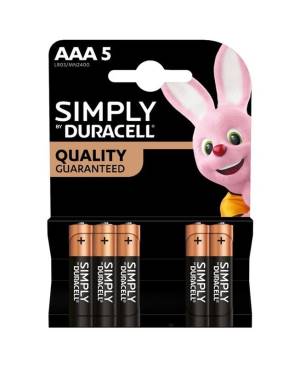 Duracell Batterie Mini Stilo AAA Simply LR03 MN2400 1Cnf/5pz Duracell