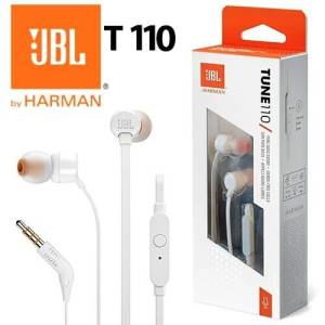 JBL Auricolari Wired Filo Tune 110 T110 Jack 3.5mm White JBL