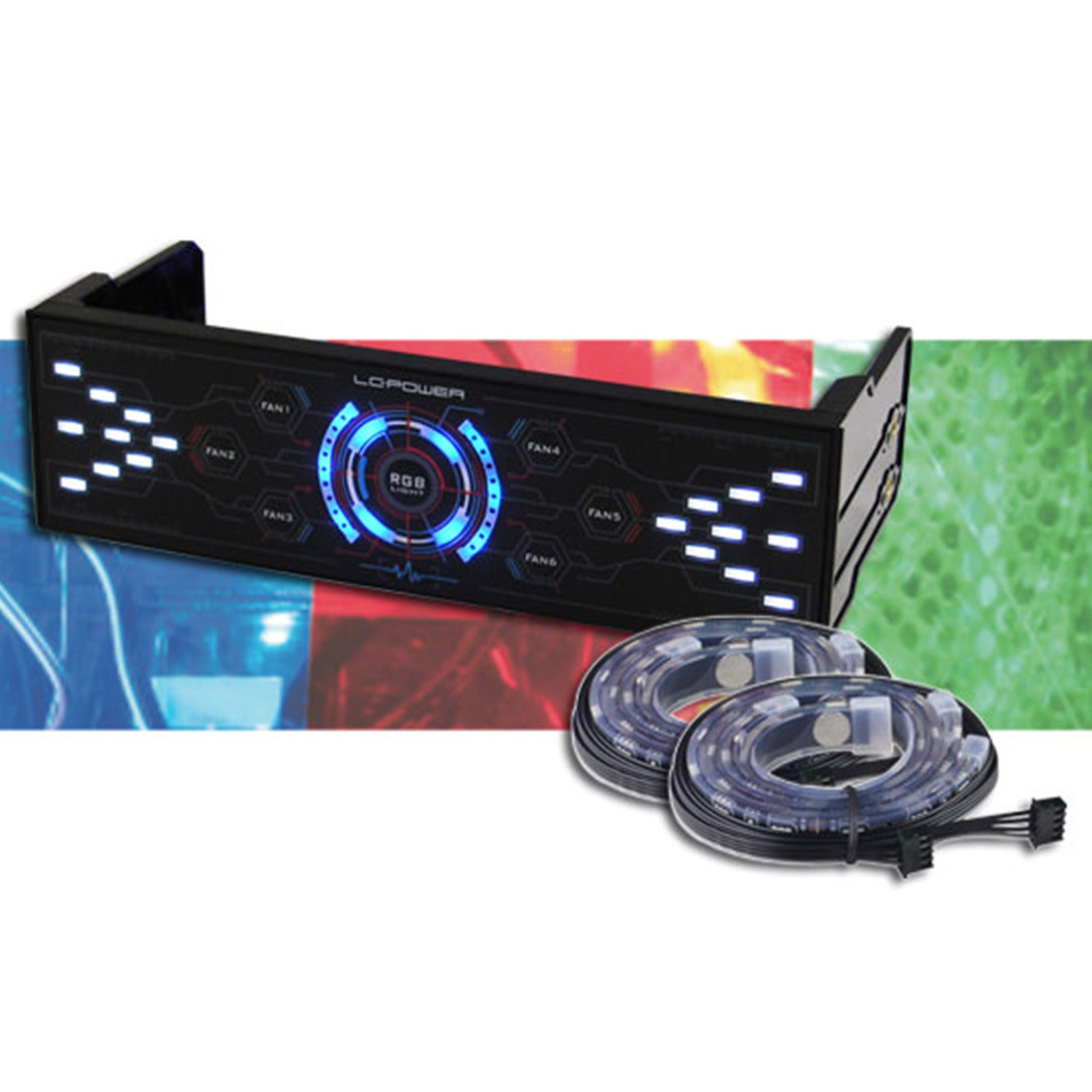 Controller Ventole Touchscreen LED 5,25" Nero + 2 Strisce LED LC-Power LC-CFC-LED GameSIDE&Tech