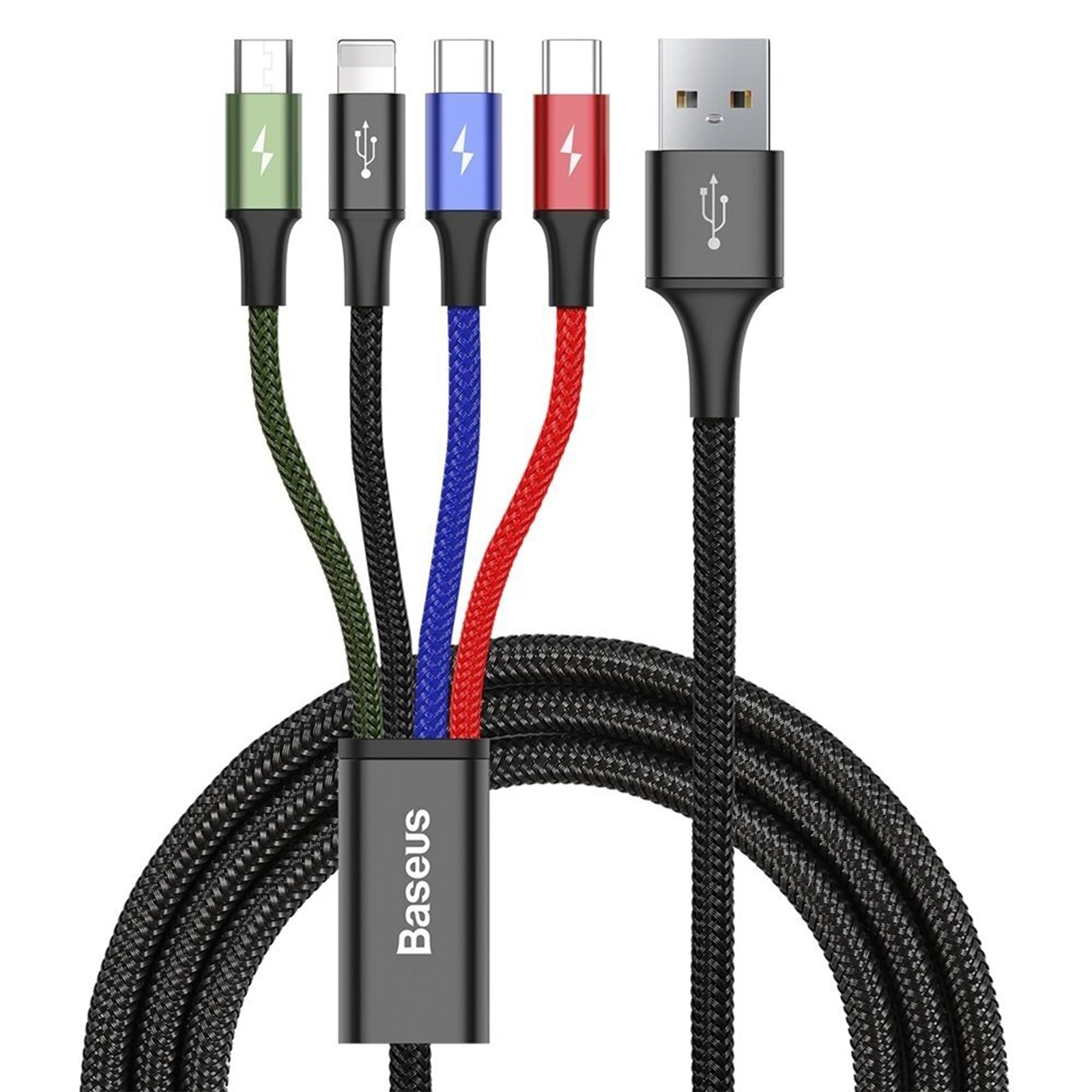 Baseus CA1T4-B01 Cavo USB 4 in 1 USB Type-C Lightning micro USB 3.5A 1,2 metri GameSIDE&Tech