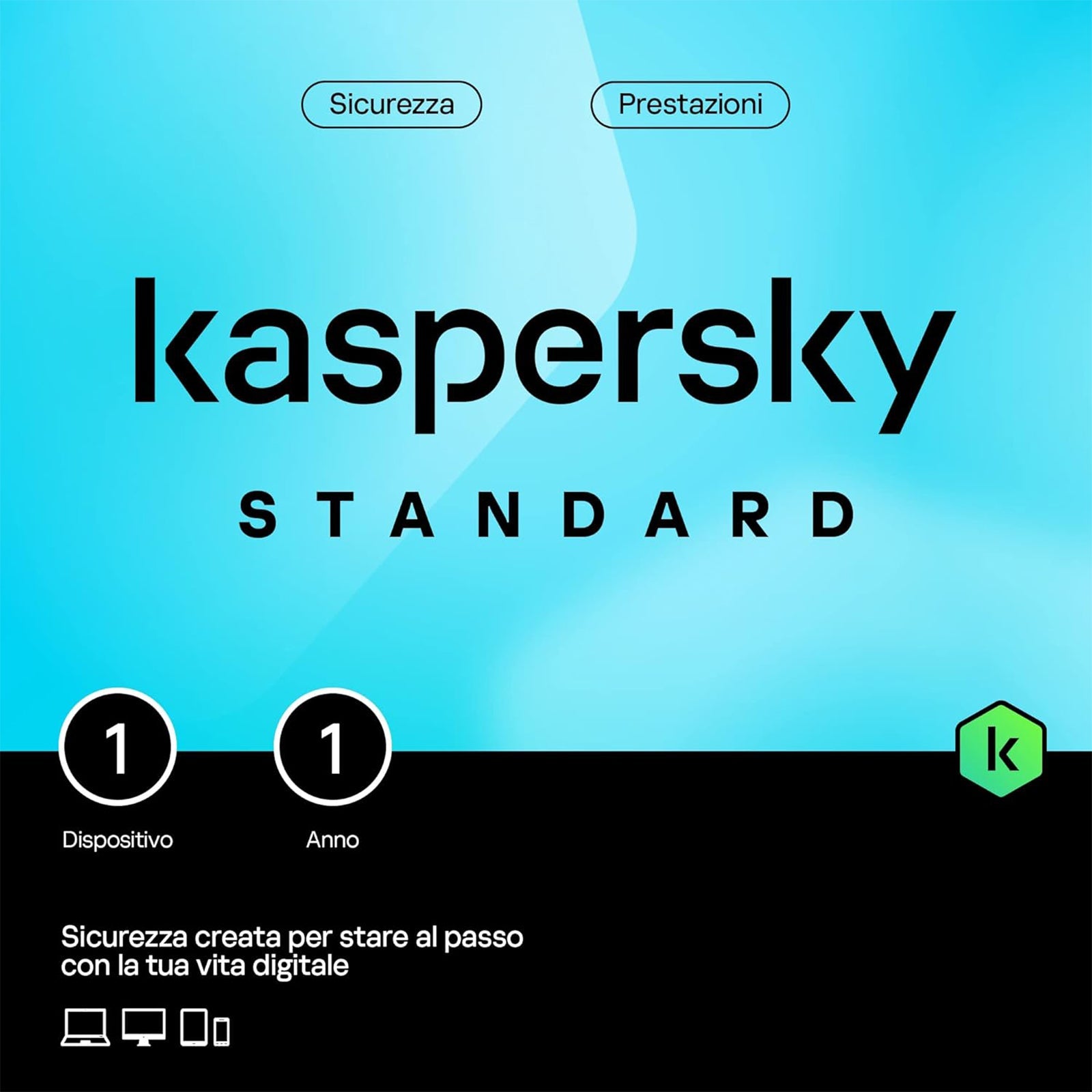 Kaspersky Standard Antivirus Protection Card (1 Dispositivo, 1 Anno, card fisica) - Disponibile in 2-4 giorni lavorativi GameSIDE&Tech