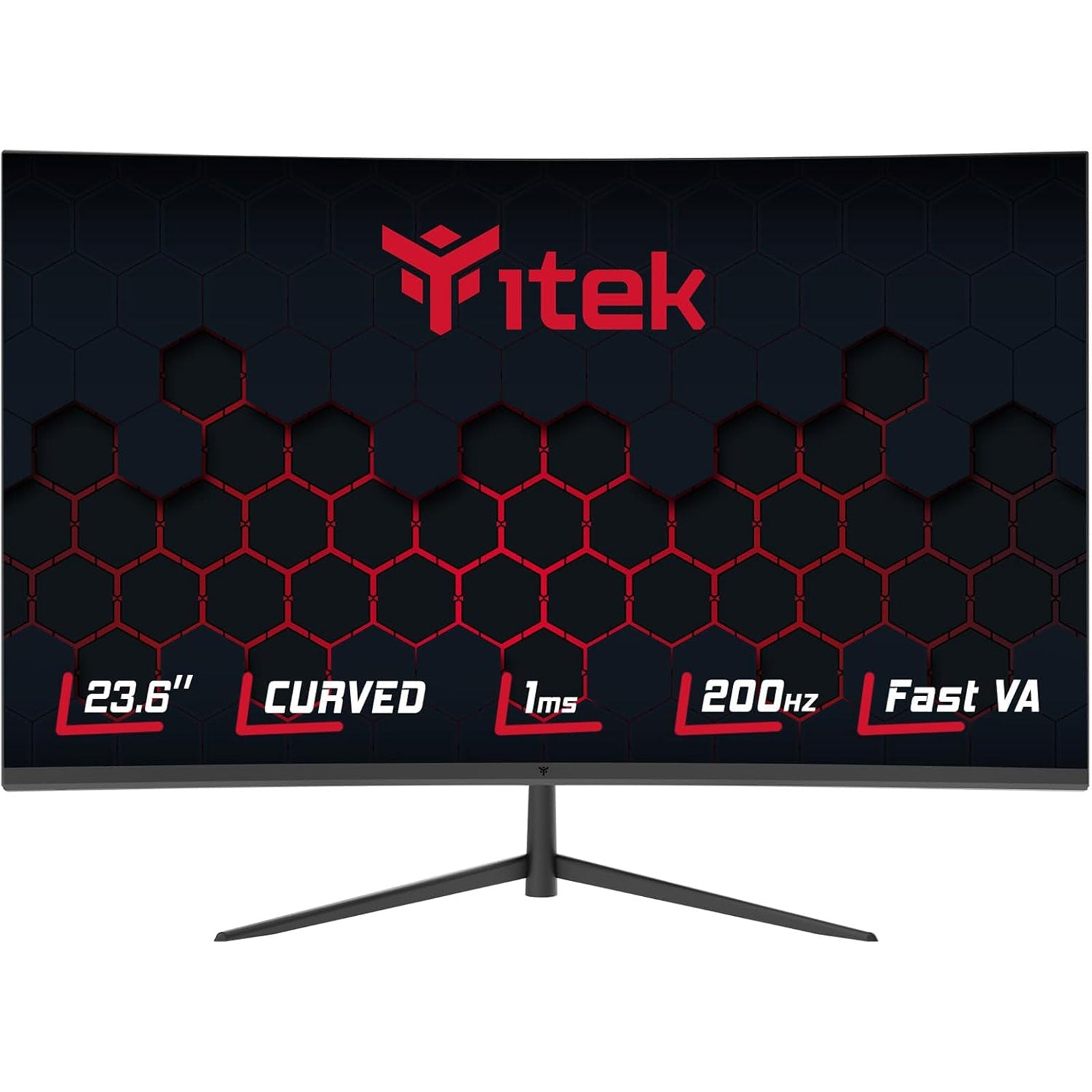 ITEK Monitor GGC 23.6" Curvo R1500, FHD 1920x1080, Fast VA, 200Hz, 16:9, 1ms, HDMI, DP, Adapt Sync - Disponibile in 2-4 giorni lavorativi GameSIDE&Tech