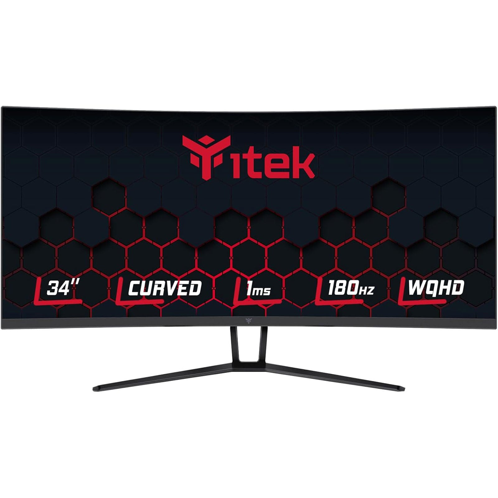 ITEK Monitor GGC 34" Curvo R1500, WQHD 3440x1440 UltraWide, VA, 180Hz, 21:9, 1ms, 2xHDMI, 2xDP, HDR400, Adapt Sync - Disponibile in 2-4 giorni lavorativi GameSIDE&Tech