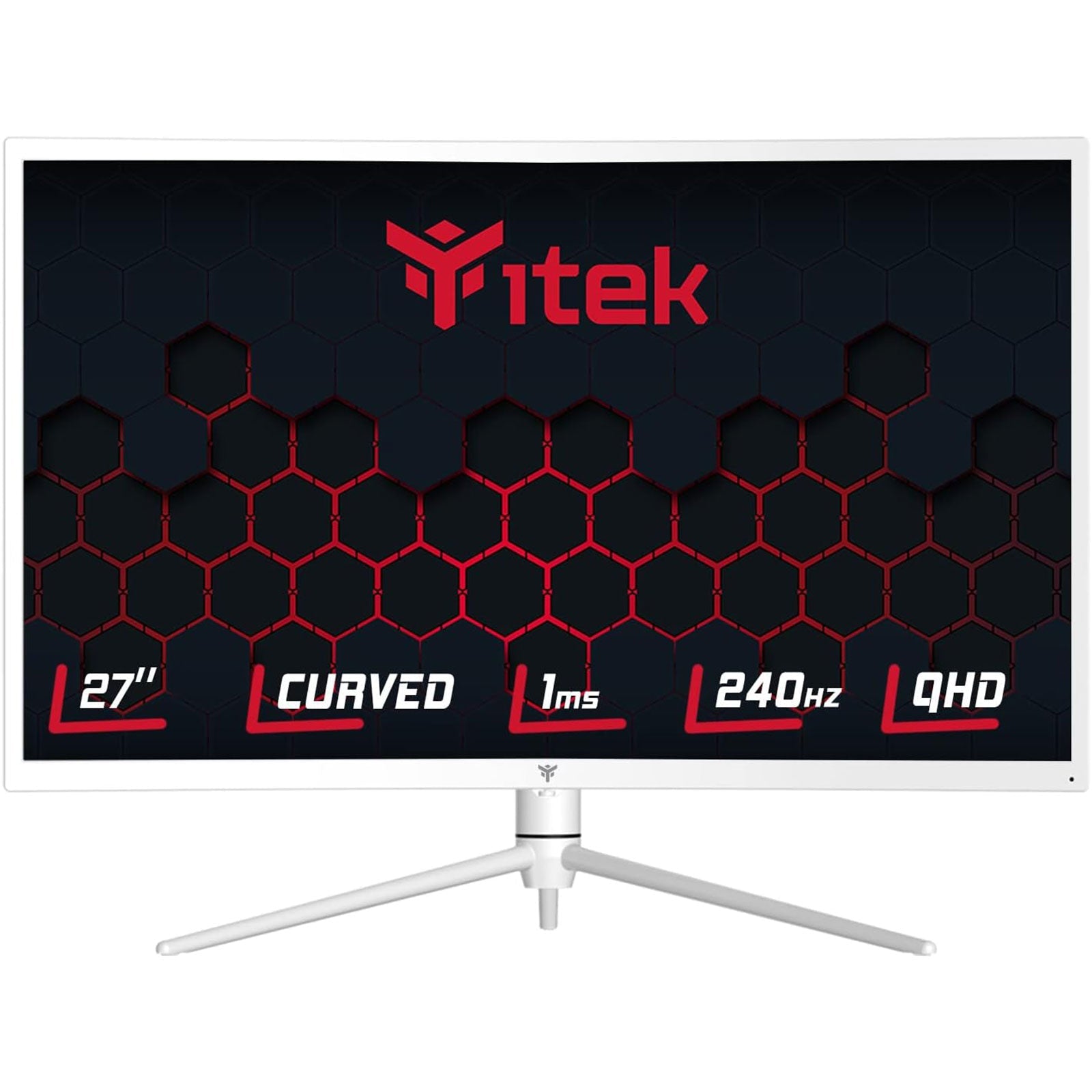 ITEK Monitor GGC 27" Curvo R1000, WQHD 2560x1440, VA, 240Hz, 16:9, 1ms OD, HAS, 2xHDMI, DP, Type-C, USB, HDR1000, Adapt Sync - Disponibile in 2-4 giorni lavorativi GameSIDE&Tech