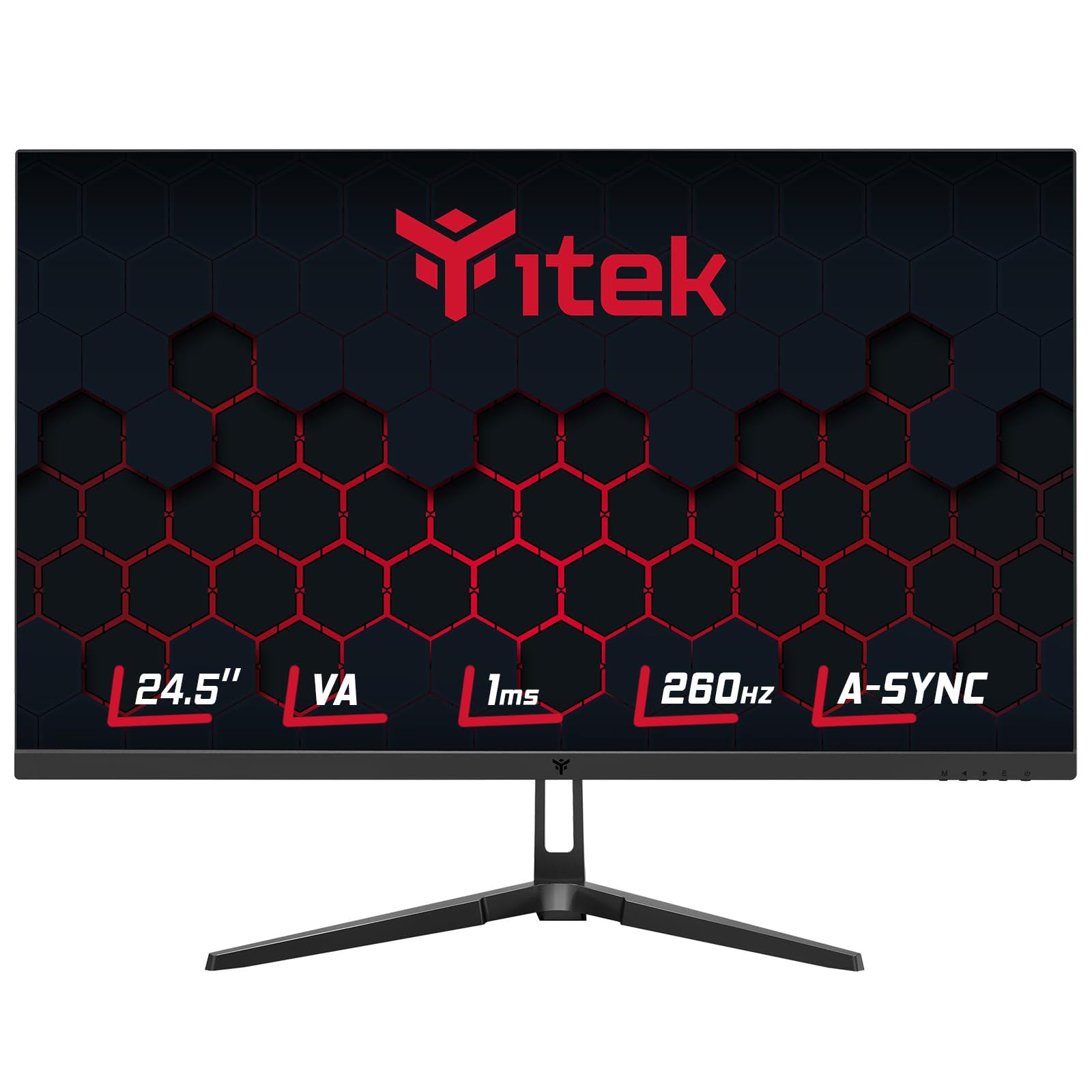 ITEK Monitor GGF 24.5", FHD 1920x1080, VA- 260Hz- 16:9- 1ms- HDMI- DP- HDR- RGB, Adaptive Sync - Disponibile in 2-4 giorni lavorativi GameSIDE&Tech