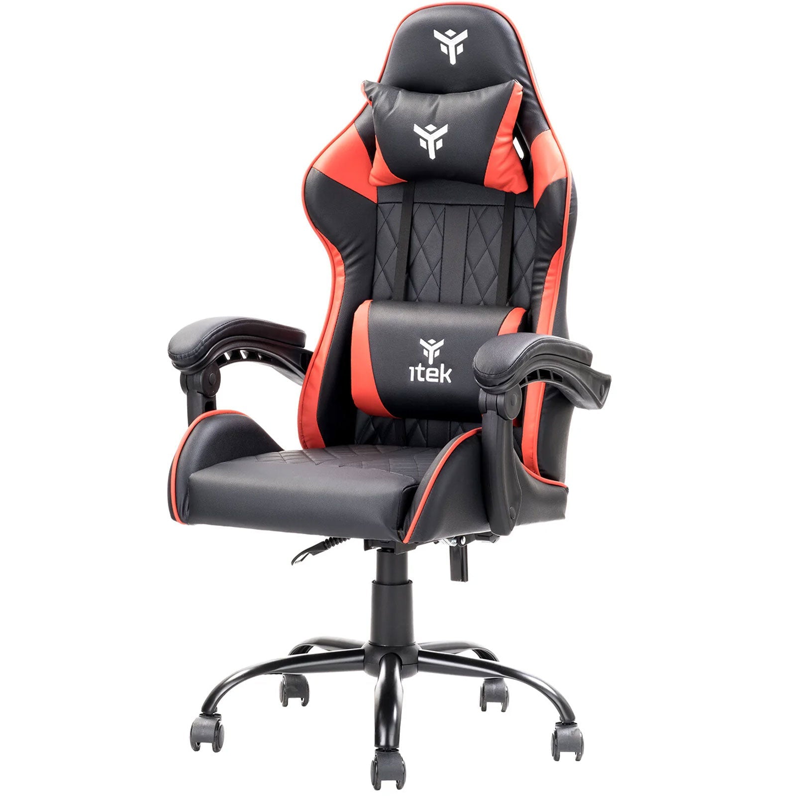 ITEK RHOMBUS PF10 Sedia Poltrona Da Gaming Ergonomica Schienale Reclinabile Nero/Rosso - Disponibile in 2-4 giorni lavorativi GameSIDE&Tech