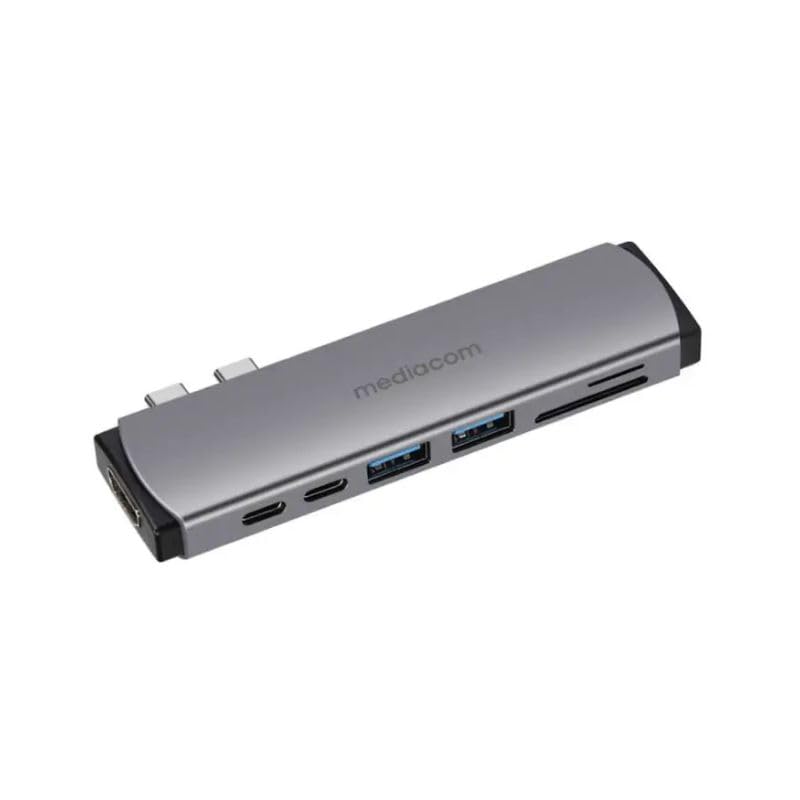 2 x USB 3.1, USB-C, HDMI, SDXC/microSD, Alluminio MEDIACOM