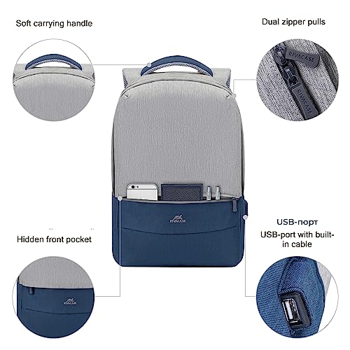 Rivacase Prater 7562 Zaino anti-theft Laptop bag 15.6'' grey/dark blue RIVACASE