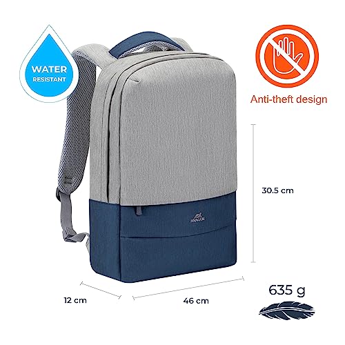 Rivacase Prater 7562 Zaino anti-theft Laptop bag 15.6'' grey/dark blue RIVACASE