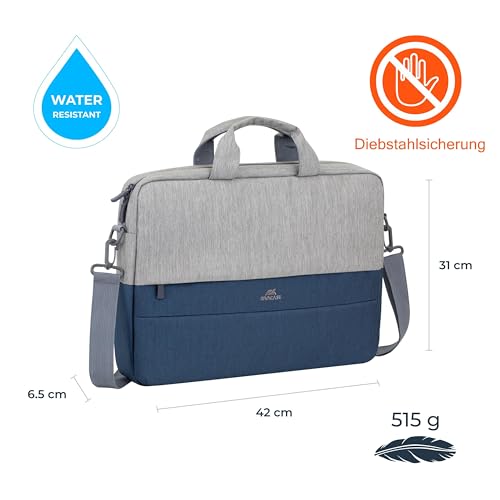 Rivacase Prater 7532 Borsa anti-theft Laptop bag 15.6'' grey/dark blue RIVACASE