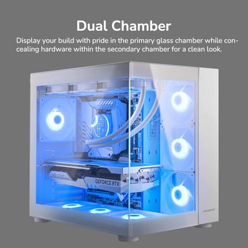 COUGAR FV150 White RGB Case Midi Tower Vetro Temprato No-Power ATX/mATX/Mini-ITX Cougar