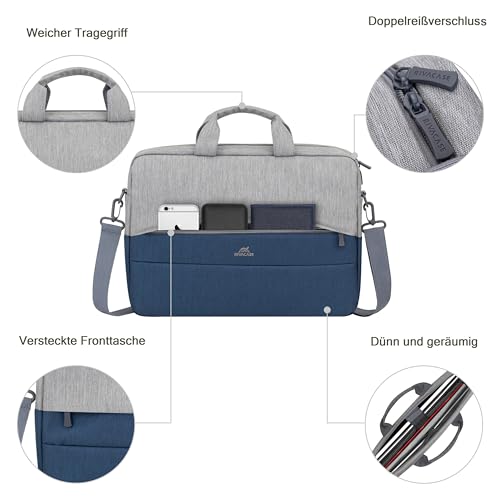 Rivacase Prater 7532 Borsa anti-theft Laptop bag 15.6'' grey/dark blue RIVACASE