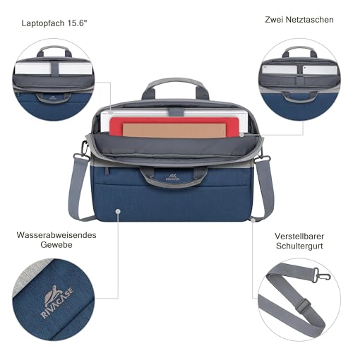 Rivacase Prater 7532 Borsa anti-theft Laptop bag 15.6'' grey/dark blue RIVACASE