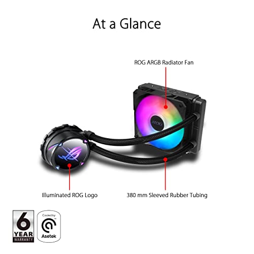 Asus ROG Strix LC II 120 ARGB CPU Liquid Cooler Intel 1200/1700/2066 AMD AM4/TR4 - 90RC00D1-M0UAY0 Dissipatore CPU ASUS