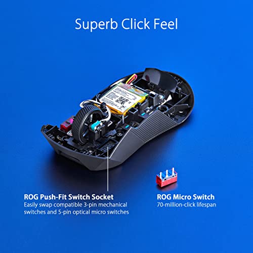 Asus ROG Gladius III Wireless AimPoint Mouse Ottico 19000DPI 6 Pulsanti USB/Wireless/BT ASUS