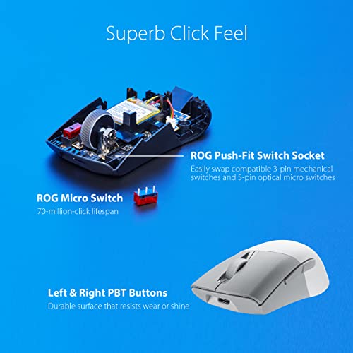 Asus ROG Keris Wireless AimPoint Mouse Ottico 16000DPI 7 Pulsanti USB/Wireless/BT ASUS