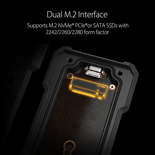 Asus TUF Gaming A1 HDD Enclosure M.2 PCIe NVMe M-Key 10Gbps Type-C ASUS