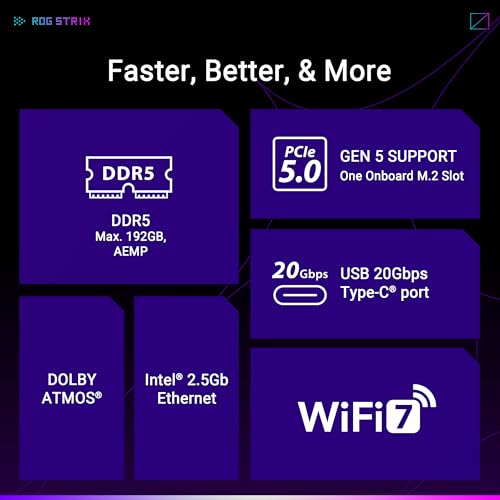 ASUS ROG STRIX B850-A Gaming Wi-Fi AMD B850 4*DDR5 4*M.2 2*SataIII AM5 HDMI/DisplayPort ATX ASUS