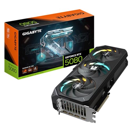 GIGABYTE GeForce RTX 5080 Gaming OC 16GB GDDR7 DLSS4 1*HDMI/3*DisplayPort PCi Ex 5.0 16x Gigabyte