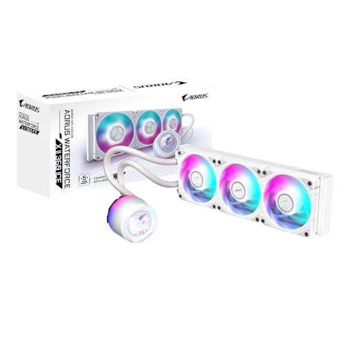 GIGABYTE AORUS Waterforce X II 360 White ARGB CPU Liquid Cooler Intel 1851/1700/1200 AMD TR4/AM5/AM4/sTR5 Gigabyte