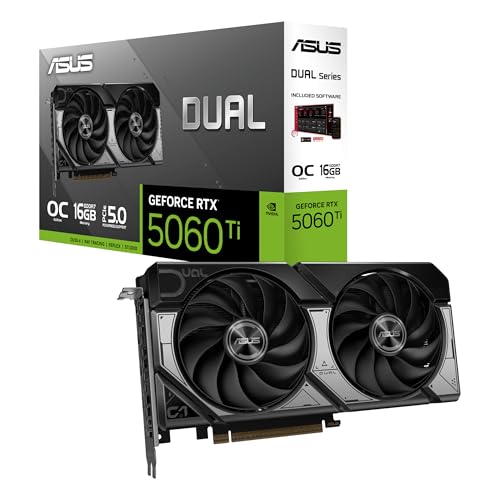 ASUS Dual GeForce RTX 5060 Ti 16GB GDDR7 OC Edition DLSS4 1*HDMI/3*DisplayPort PCi Ex 5.0 16x ASUS
