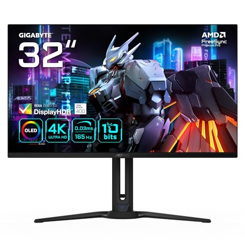 GIGABYTE AORUS FO32U Monitor 31,5" OLED 165Hz 4K 0,03ms Multimediale Pivot Hub USB 2*HDMI/DisplayPort Gigabyte