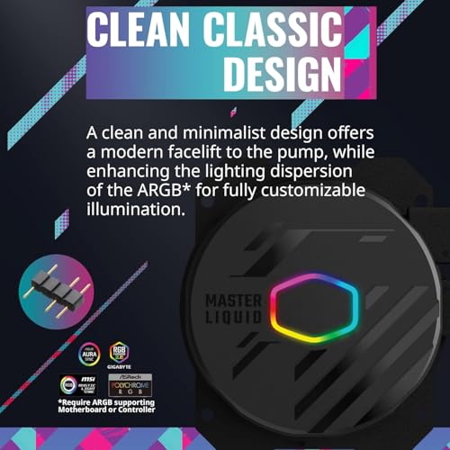Cooler Master MasterLiquid 240L Core ARGB CPU Liquid cooler Intel 1851/1700/1200 AMD AM5/AM4 COOLER MASTER