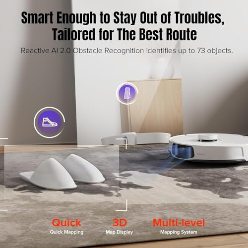 Roborock S8 MaxV Ultra White Aspirapolvere Robot Wi-Fi con Stazione di Pulizia RoboRock