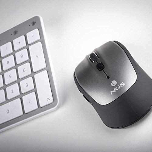 NGS Frizz BT Mouse Ottico BT/Wi-Fi 1600DPI 5 Tasti Ambidestro Grigio NGS