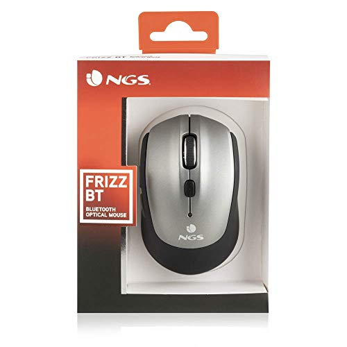 NGS Frizz BT Mouse Ottico BT/Wi-Fi 1600DPI 5 Tasti Ambidestro Grigio NGS