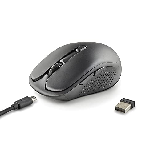 NGX Evo Rust Mouse Ottico Wireless 1600DPI 5 Tasti Nero NGS