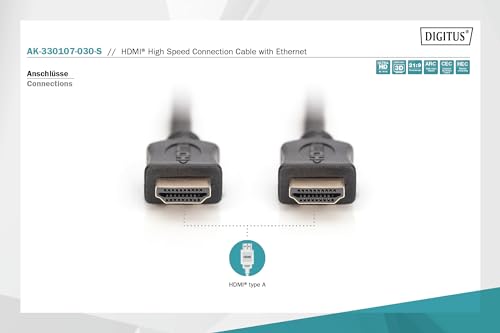 Digitus Cavo HDMI Tripla Schermatura 3m certificati 4k DIGITUS