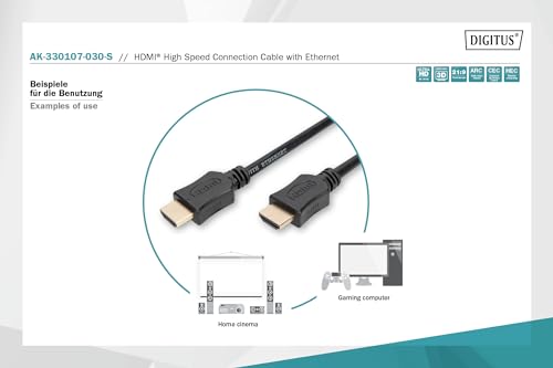 Digitus Cavo HDMI Tripla Schermatura 3m certificati 4k DIGITUS