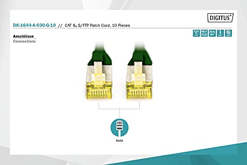 Digitus DK1644A030G Cavo Patch RJ45 Cat6A Doppia Schermatura 3m Verde DIGITUS
