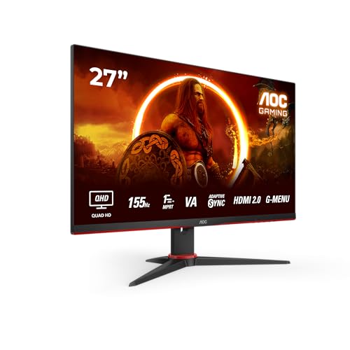 AOC Q27G2E/BK Monitor 27" 155Hz VA QHD 1ms A-Sync HDMI/DP - Disponibile in 2-4 giorni lavorativi AOC