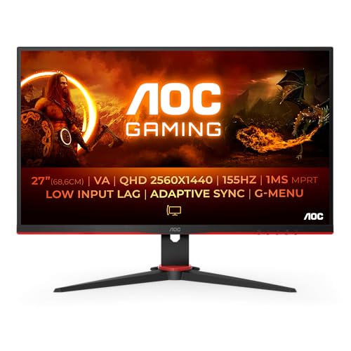 AOC Q27G2E/BK Monitor 27" 155Hz VA QHD 1ms A-Sync HDMI/DP - Disponibile in 2-4 giorni lavorativi AOC