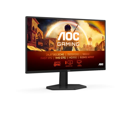 AOC 25G42E Monitor 24.5" Fast IPS 180Hz Full HD 1ms HDMI/DisplayPort AOC