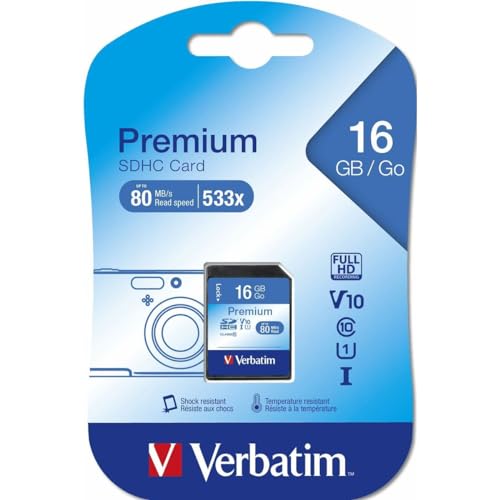 Verbatim 16GB SDHC 43962 10/10MB/s Classe 10 Verbatim